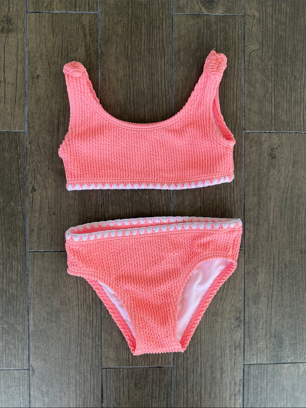 Janie and Jack Textured Pink Bikini Set size 2T
